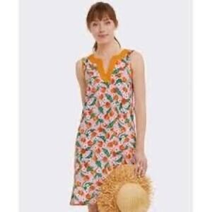 Draper James x Lands' End Orange Blossom Cotton Jersey Sleeveless Swim Coverup M